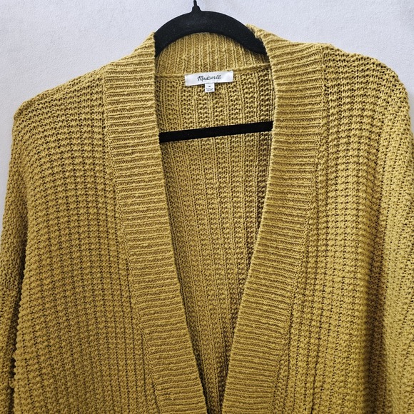 Madewell Cardigan Women's M Bobble Balloon Sleeve Open Front Sweater Green Boho - Picture 10 of 15